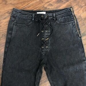 Honey Belle Drawstring Black Denim Jeans